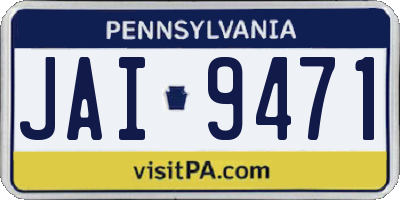 PA license plate JAI9471