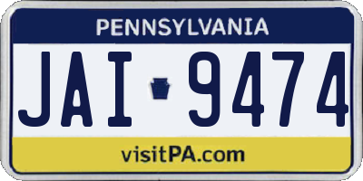 PA license plate JAI9474
