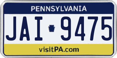 PA license plate JAI9475