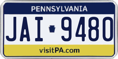 PA license plate JAI9480