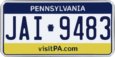 PA license plate JAI9483