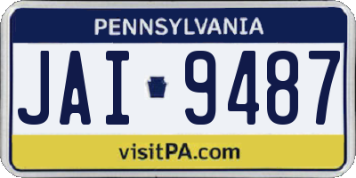 PA license plate JAI9487