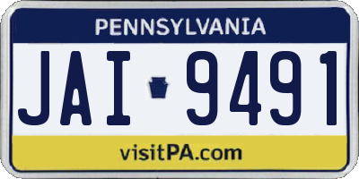 PA license plate JAI9491
