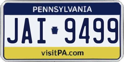 PA license plate JAI9499
