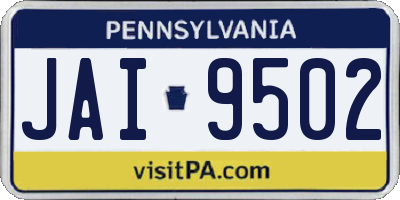 PA license plate JAI9502