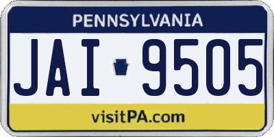 PA license plate JAI9505