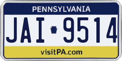 PA license plate JAI9514