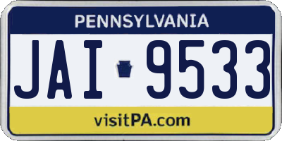 PA license plate JAI9533
