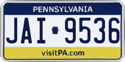 PA license plate JAI9536