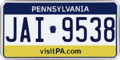PA license plate JAI9538