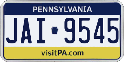 PA license plate JAI9545