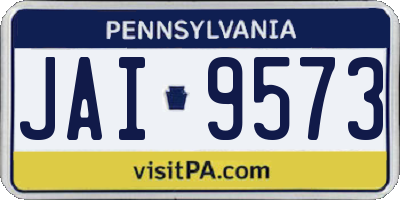 PA license plate JAI9573