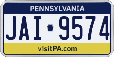 PA license plate JAI9574