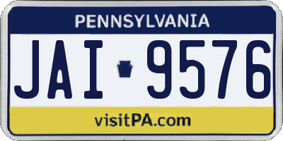 PA license plate JAI9576