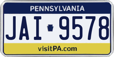 PA license plate JAI9578