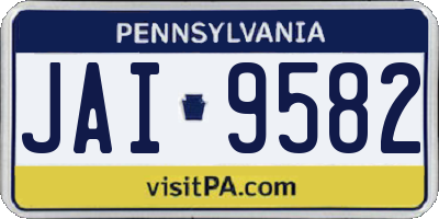 PA license plate JAI9582