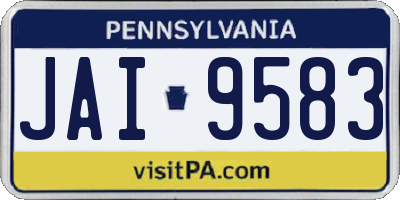 PA license plate JAI9583