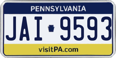 PA license plate JAI9593