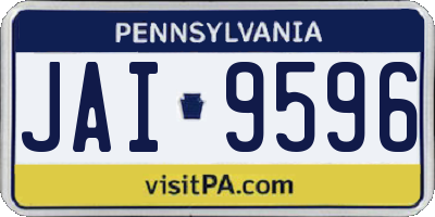 PA license plate JAI9596