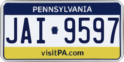 PA license plate JAI9597