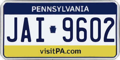 PA license plate JAI9602