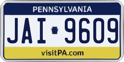 PA license plate JAI9609
