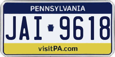 PA license plate JAI9618