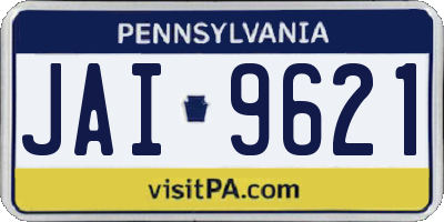 PA license plate JAI9621