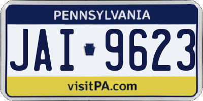 PA license plate JAI9623