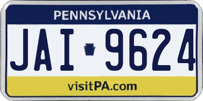 PA license plate JAI9624