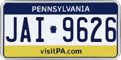 PA license plate JAI9626