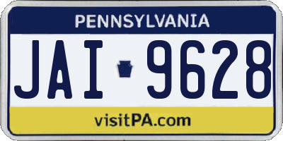 PA license plate JAI9628