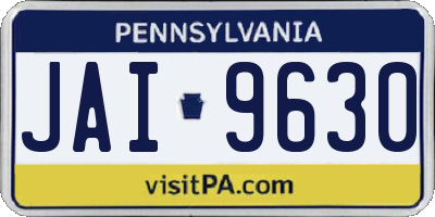 PA license plate JAI9630