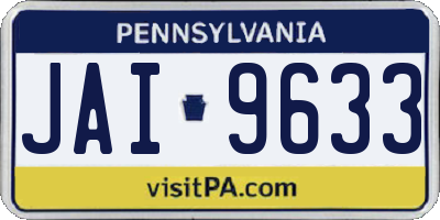 PA license plate JAI9633