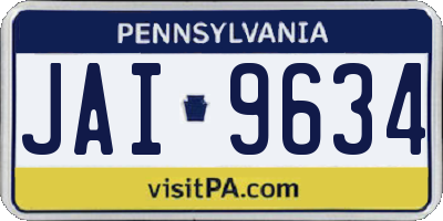PA license plate JAI9634