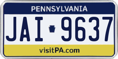 PA license plate JAI9637