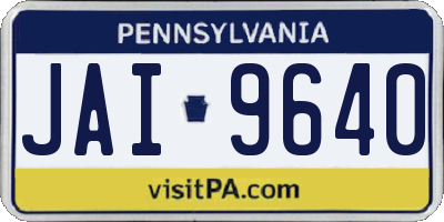 PA license plate JAI9640