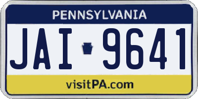 PA license plate JAI9641