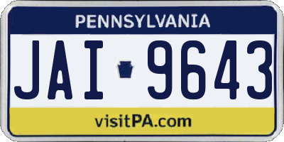 PA license plate JAI9643