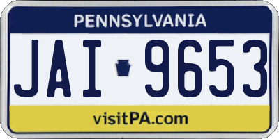 PA license plate JAI9653