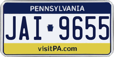 PA license plate JAI9655