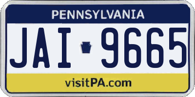 PA license plate JAI9665