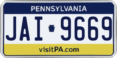 PA license plate JAI9669