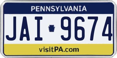 PA license plate JAI9674