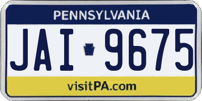 PA license plate JAI9675