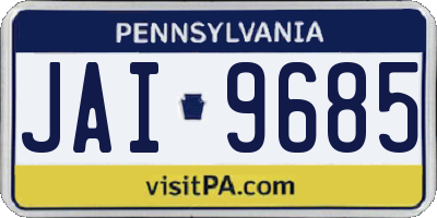 PA license plate JAI9685