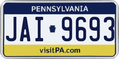 PA license plate JAI9693