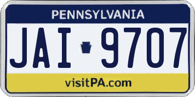 PA license plate JAI9707