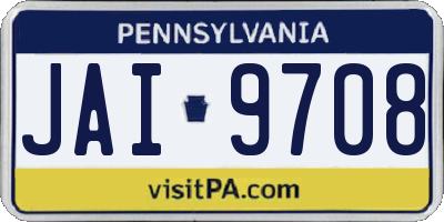 PA license plate JAI9708