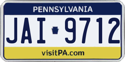 PA license plate JAI9712
